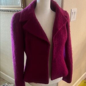 Anne Klein Magenta Wool Blazer